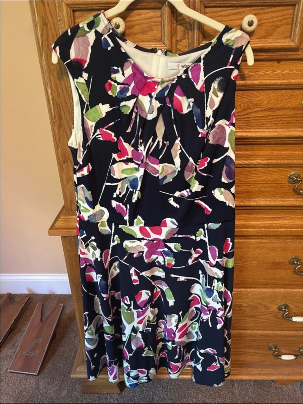 Women’s Black Floral Sleeveless Dress - Multi Color